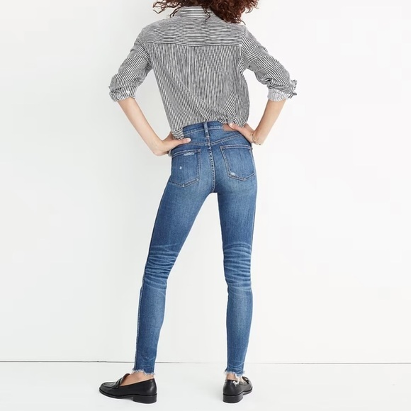 Madewell 9” High Rise Skinny Stretch Denim Distressed Jean Allegra Wash 26 - Picture 2 of 16